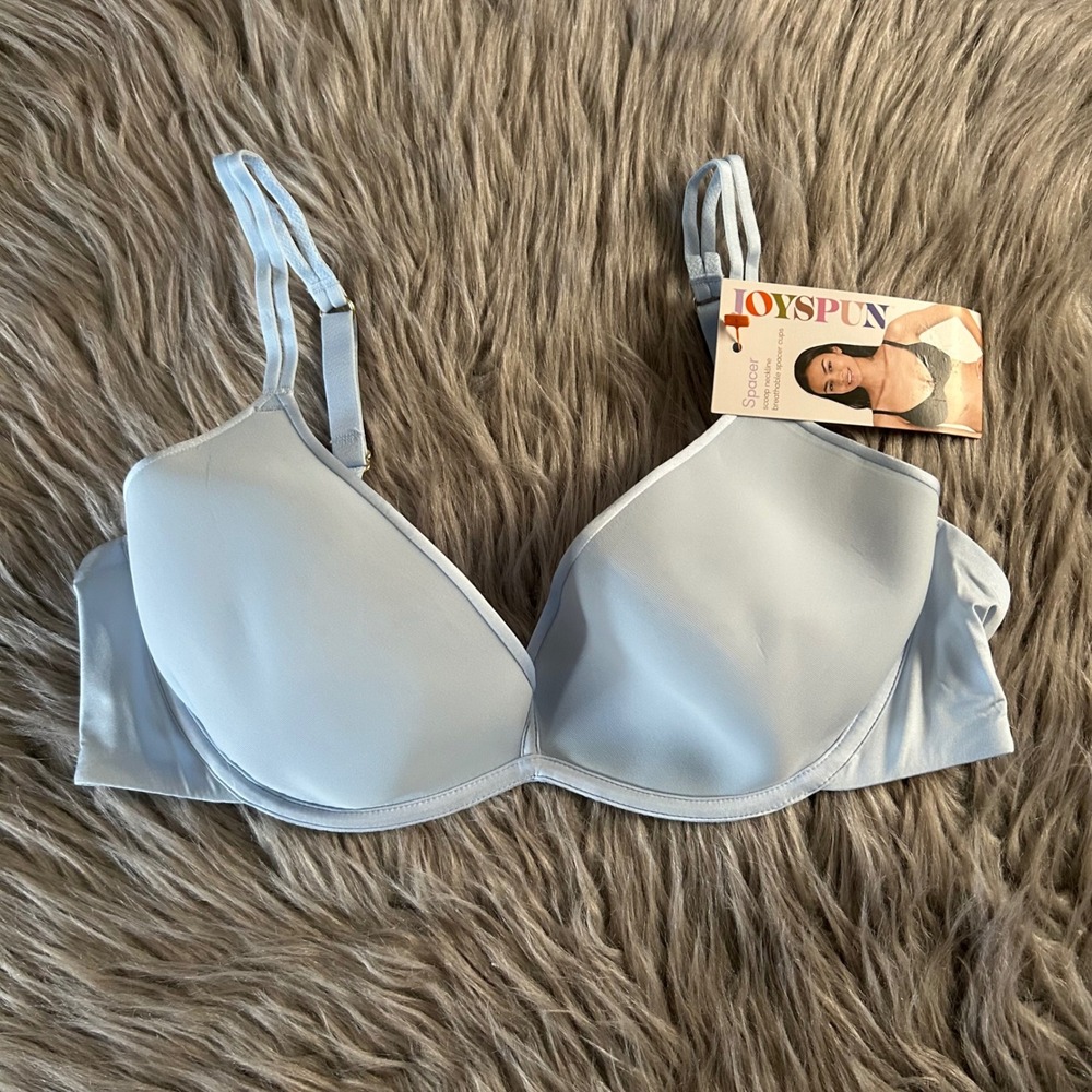 Joyspun Scoop Neckline Spacer Bra Women Size 36C Blue Underwire Back Closure NEW